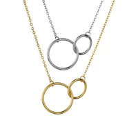 kpop geometric circle pendant necklace gold silver color stainless steel choker necklace for women jewelry collier femme 2020