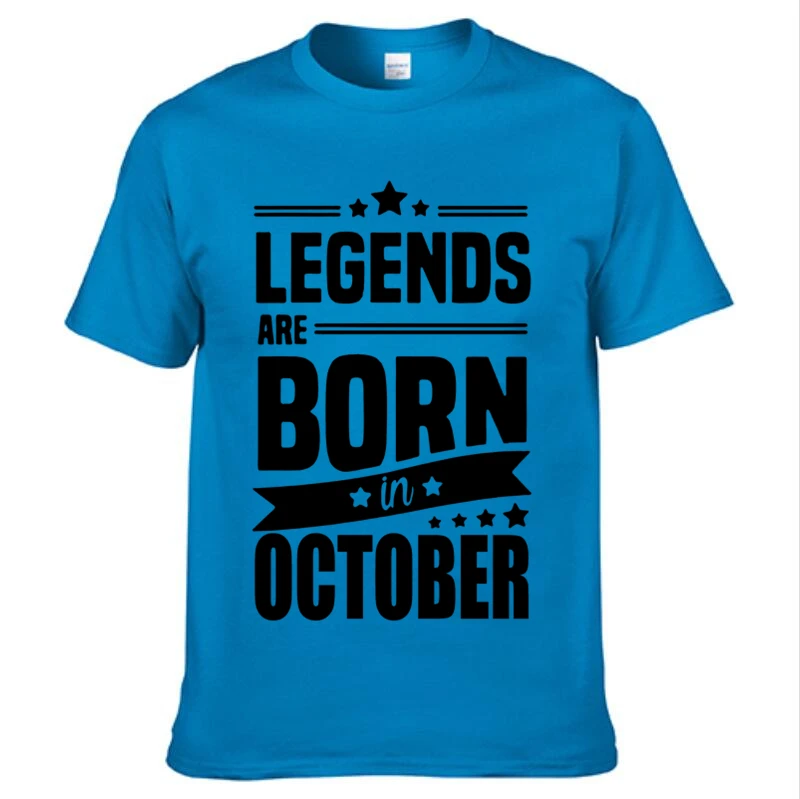 Новая мужская модная футболка с надписью Legends Are Born In October забавная в подарок на