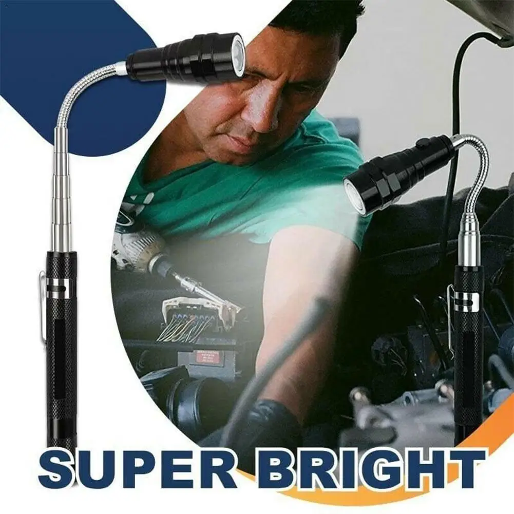 

Magnetic Pick up Retractable LED Flashlight Waterproof Pick Up Tool Camping Lamp Telescopic Extending Torch Magnetized Head