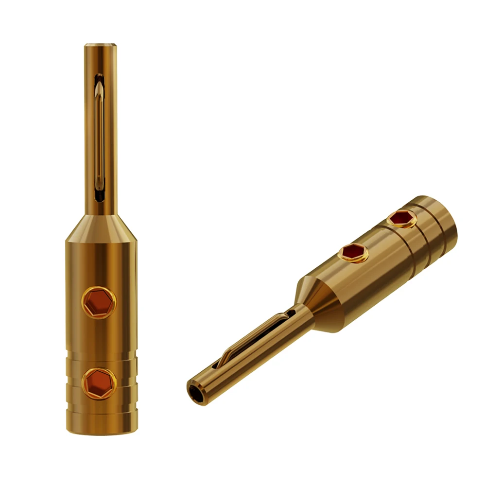 Monosaudio Lautsprecher-Anschluss aus reinem Kupfer, Bananenstecker, hochwertiger, vergoldeter/rhodinierter Adapter-Klemmenanschluss, 4 Stück – Detail 8