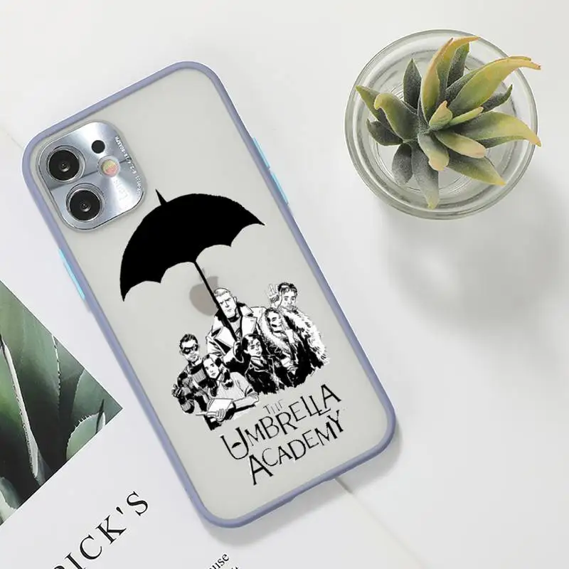 

The Umbrella Academy Phone Case For iPhone 12 11 Mini Pro XR XS Max 7 8 Plus X Matte transparent Gray Back Cover
