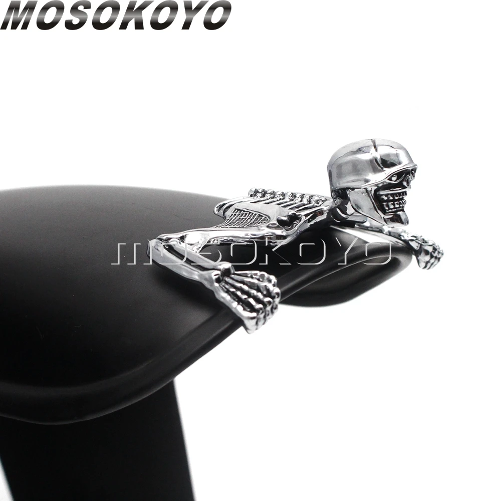 Мотоциклетный козырек фара изогнутое крыло Череп декоративные фигурки наклейки