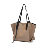 oxford cloth fashion one shoulder female bag large capacity handbag with soft cowhide tote bag