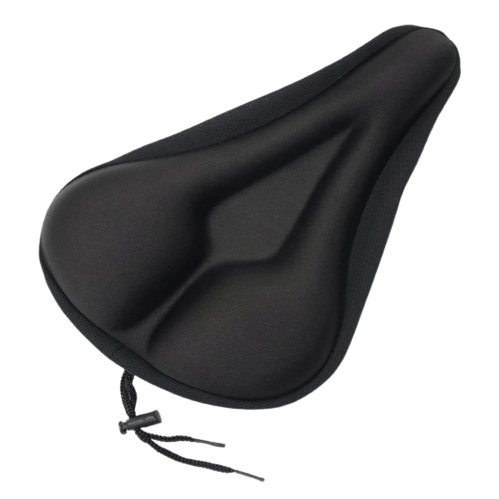 

Bicycle Seat Cover Saddle Comfy Soft Foam Leather Fabric Wear-resistant Black Groove Design Anti-pull Durable Bike Cushion