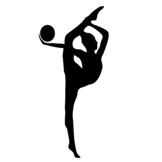 

18.1CM*8.4CM Fashion Gymnastics Sport Car Sticker Vinyl Black/Silver
