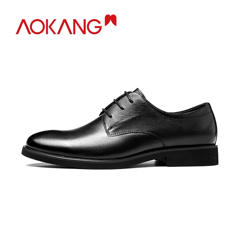 AOKANG/мужские Туфли под платье из натуральной кожи мужские туфли Дерби
