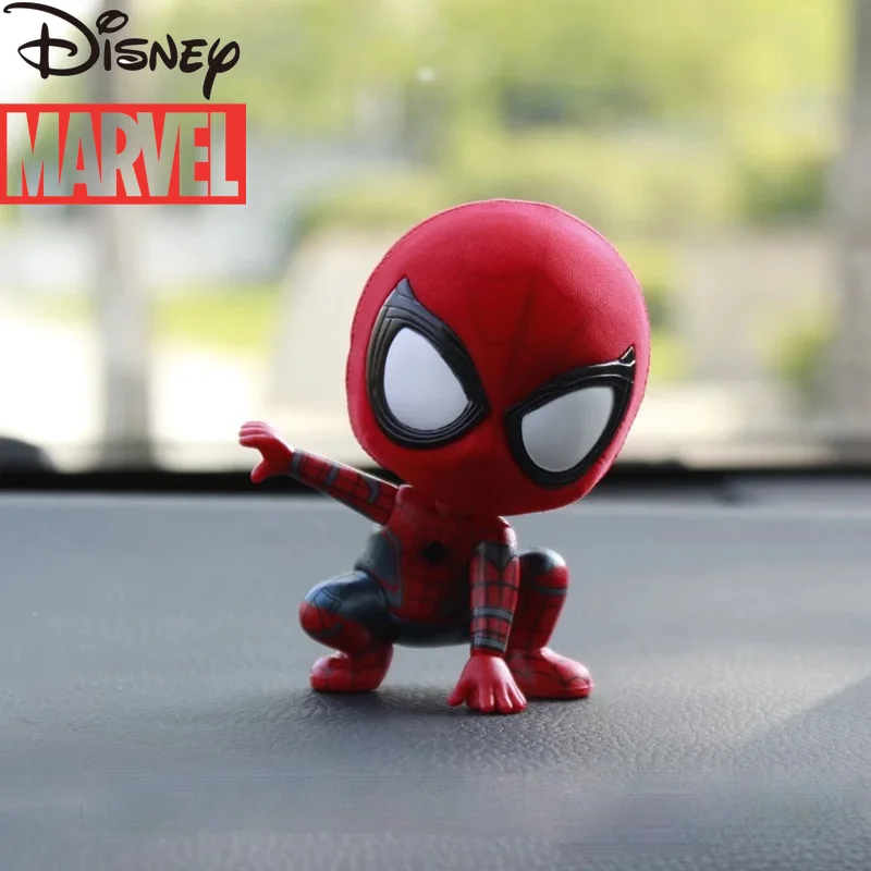 

Disney Creative Marvel Spiderman Car Interior Accessories Cute Shaking Head Doll Car Ornaments Car Center Console Decoration