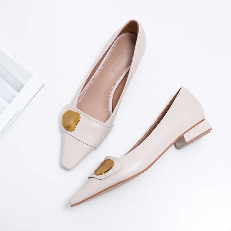 

Square thick heel shoes women's flats 2021 new spring shoes women's shoes