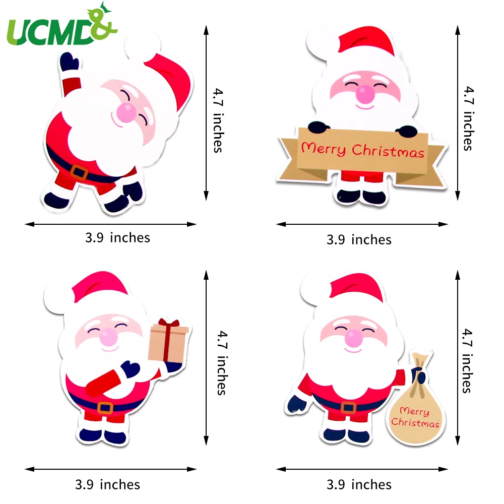 Санта Клаус Наклейки на холодильник рождественские наклейки украшения наклейка
