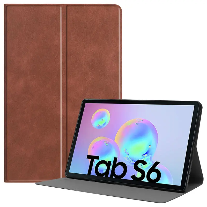 Brown Чехол для Samsung Galaxy Tab S6 10,5 SM-T860 SM-T865 T860 10," Smart Cover Funda Tablet PU кожаный чехол-подставка+ подарок - Цвет: Brown