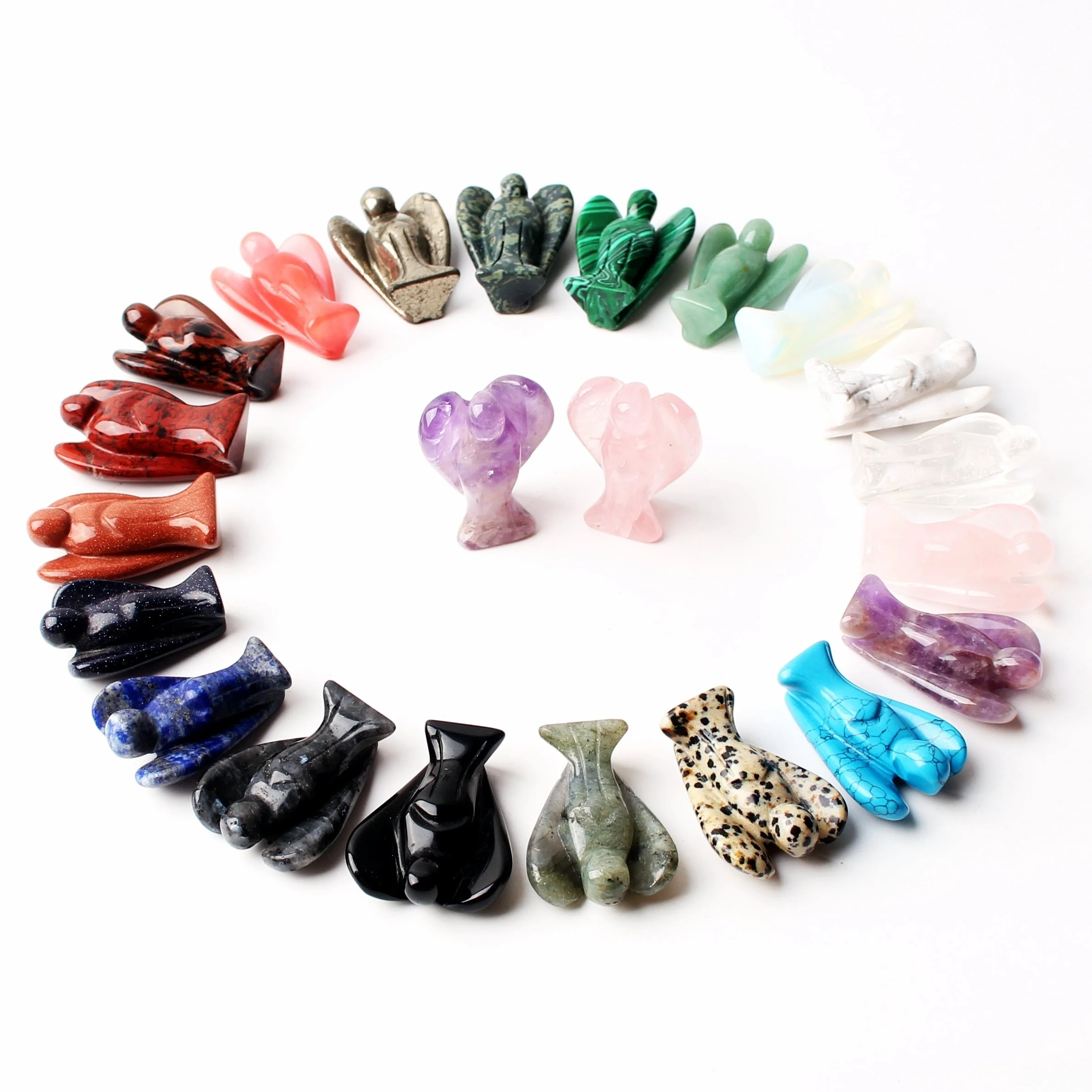 1 шт. натуральный кристалл ручная работа драгоценный камень ангел Guardian Фигурка