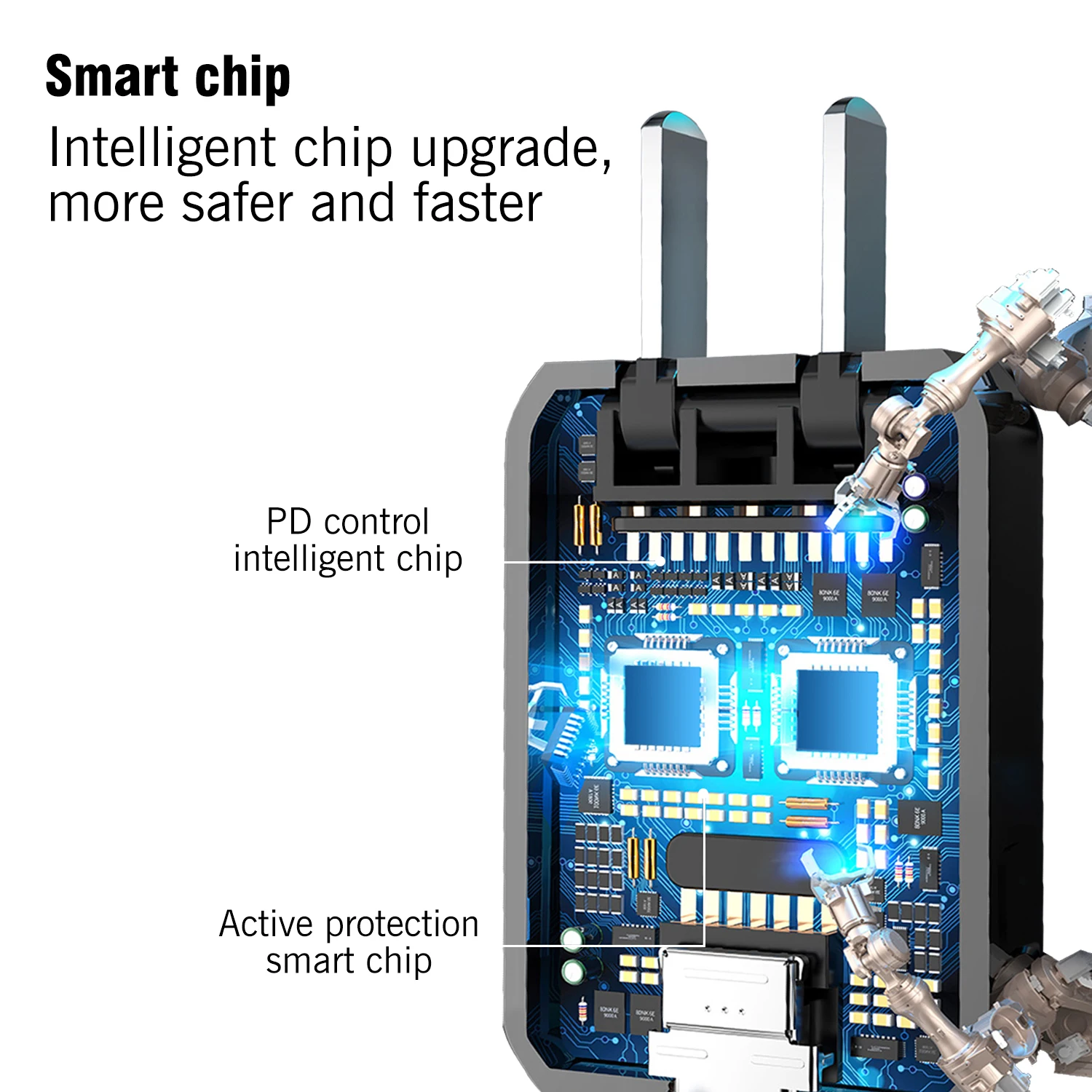 48 Вт 4 порта GaN Fast Charger с PD Type C USB 3.0 Интерфейс 2.0 Адаптер питания для быстрой зарядки