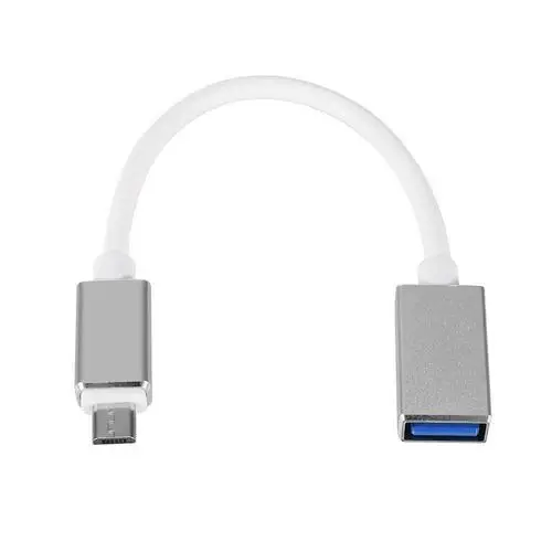 Серебристый Type-C OTG адаптер usb-кабель 3,3 type C штекер USB 3,3 Женский OTG кабель для передачи данных адаптер для MacBook Pro samsung S9 USB-C OTG - Цвет: Серебристый