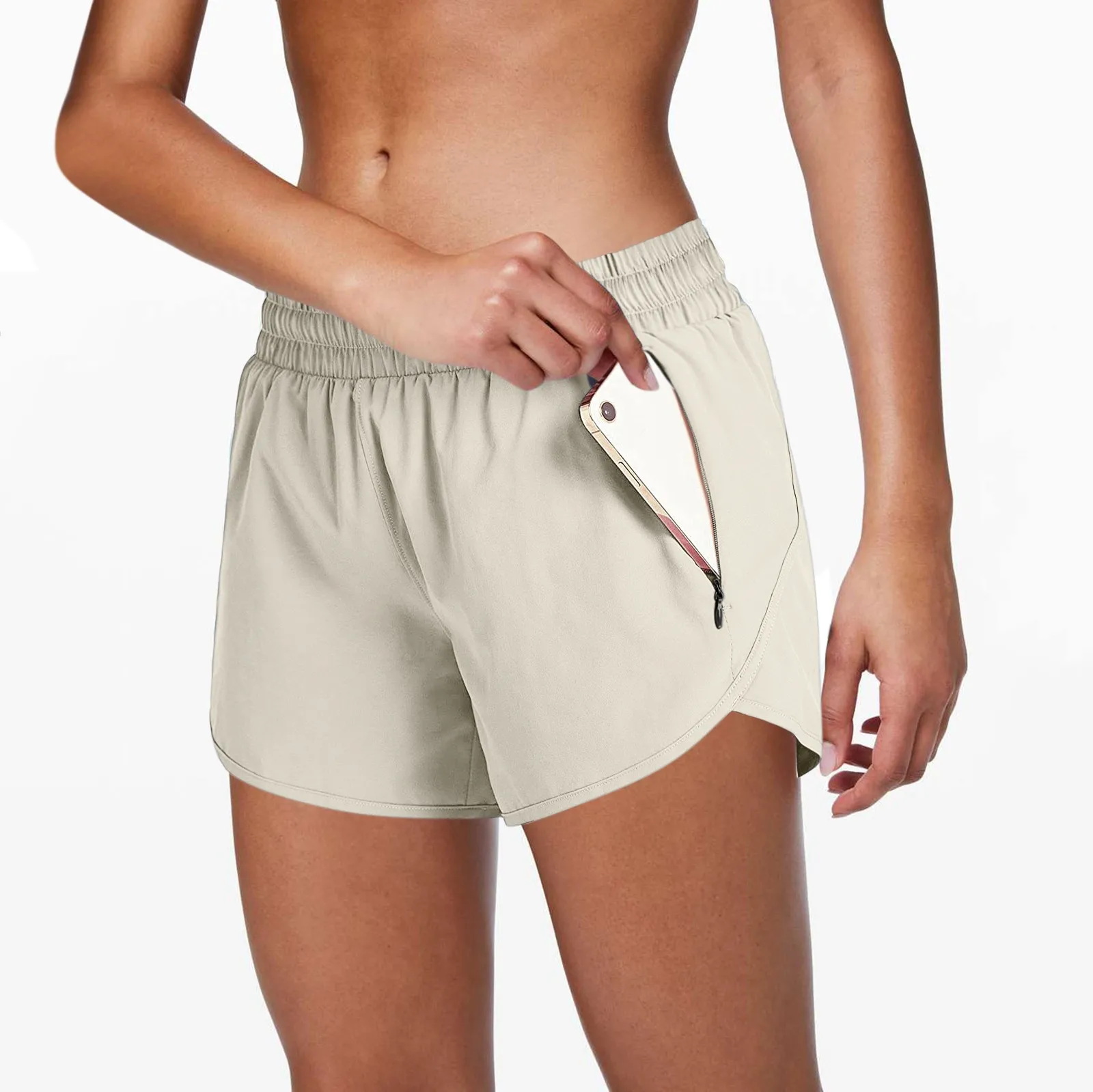 

Womens New Athletic Workout Shorts Elastic Waist Running Pockets Shorts Elegant Casual Yoga Beach Short Pants 2021