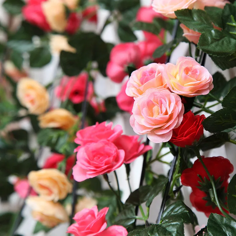 Искусственные цветы 1 8 м искусственная Роза лоза ротанговая стена декор для сада