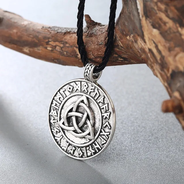 03 CHENGXUN ориентиром ожерелье-Компас талисман Viking Старший ФУТАРК кулона Valknut языческий амулет вегвизир скандинавский, норвежский подарок - Окраска металла: 03