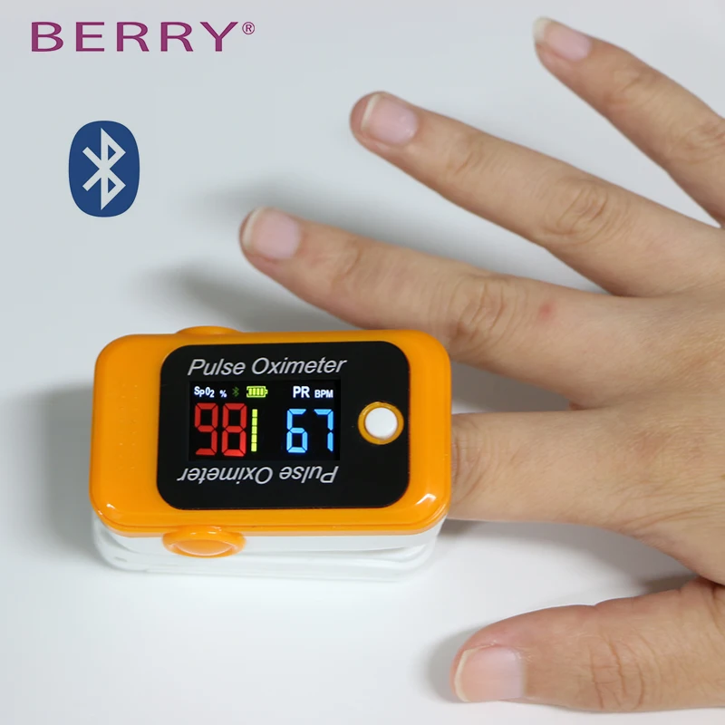 Пальчиковый Пульсоксиметр BERRY 2020 с bluetooth измеритель пульса и уровня кислорода в
