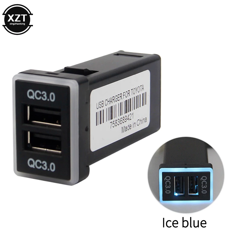 QC3.0 быстрое зарядное устройство для автомобиля с двумя USB портами IPHONE Samsung