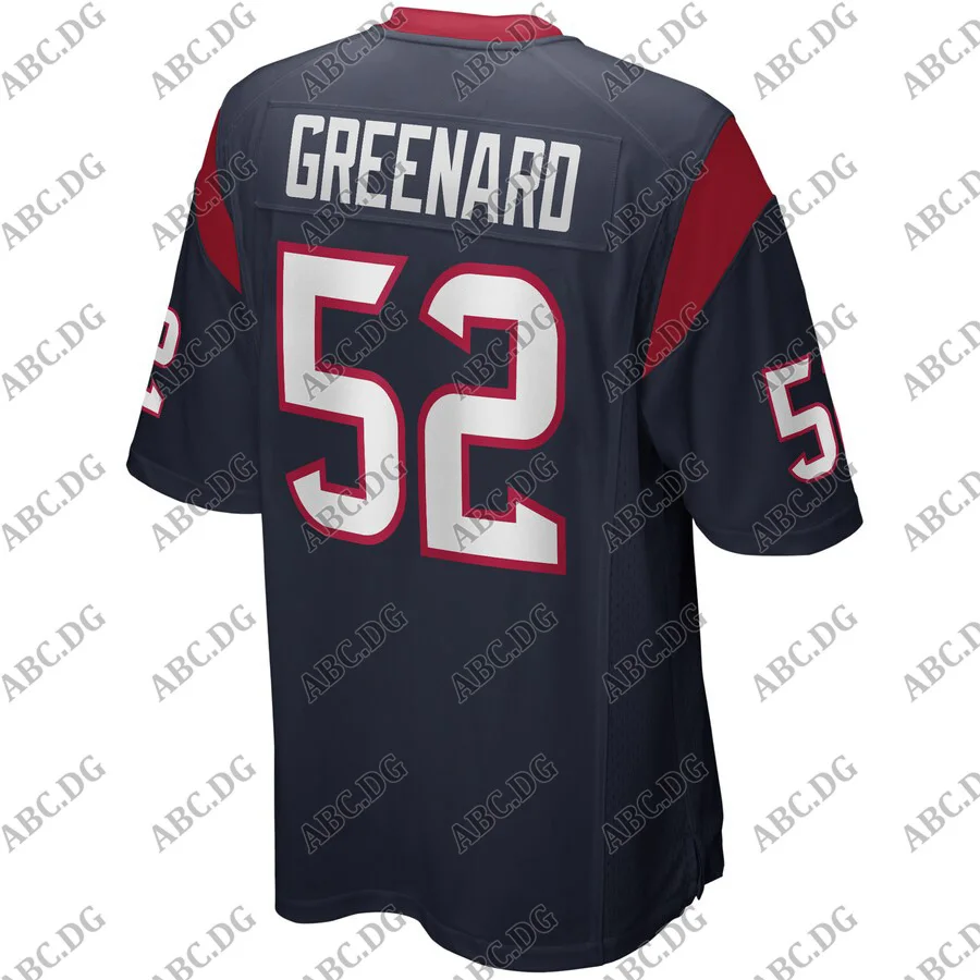 

Customized Stitch American Football Jersey Men Women Kid Youth Houston Jonathan Greenard Navy Player Game Jersey