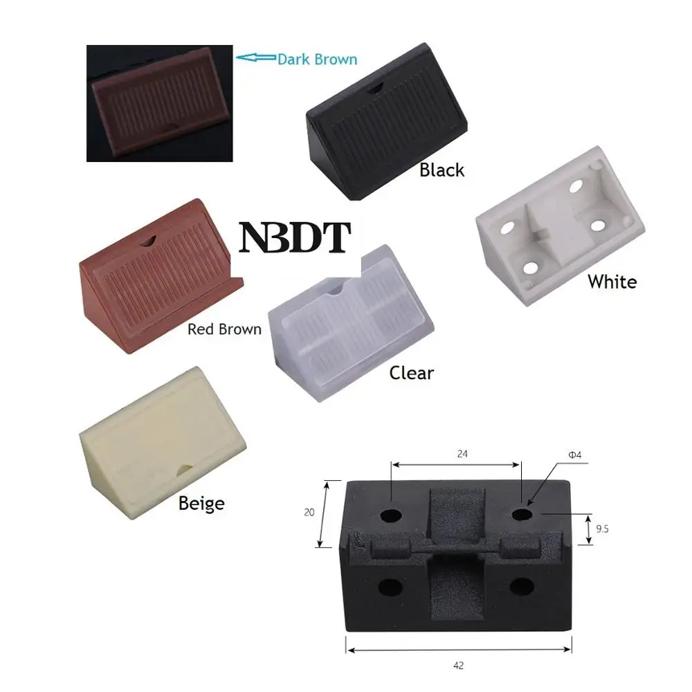 100 шт./лот 90 градусный Соединительный кронштейн пластиковый шкаф мебель Угловой