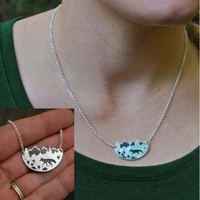 vintage ladies timberwolf pattern necklace fashion irregular silver pendant jewelry accessories