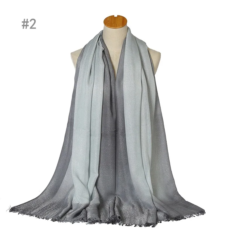 

New Cotton Silver Silk Hanging Dyeing Hand Painted Two Short Beard Women's Scarf Shawl
