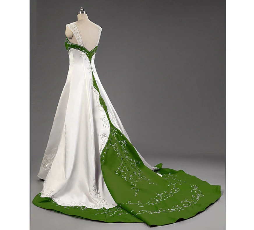 Новинка атласное свадебное платье в готическом стиле с квадратным вырезом