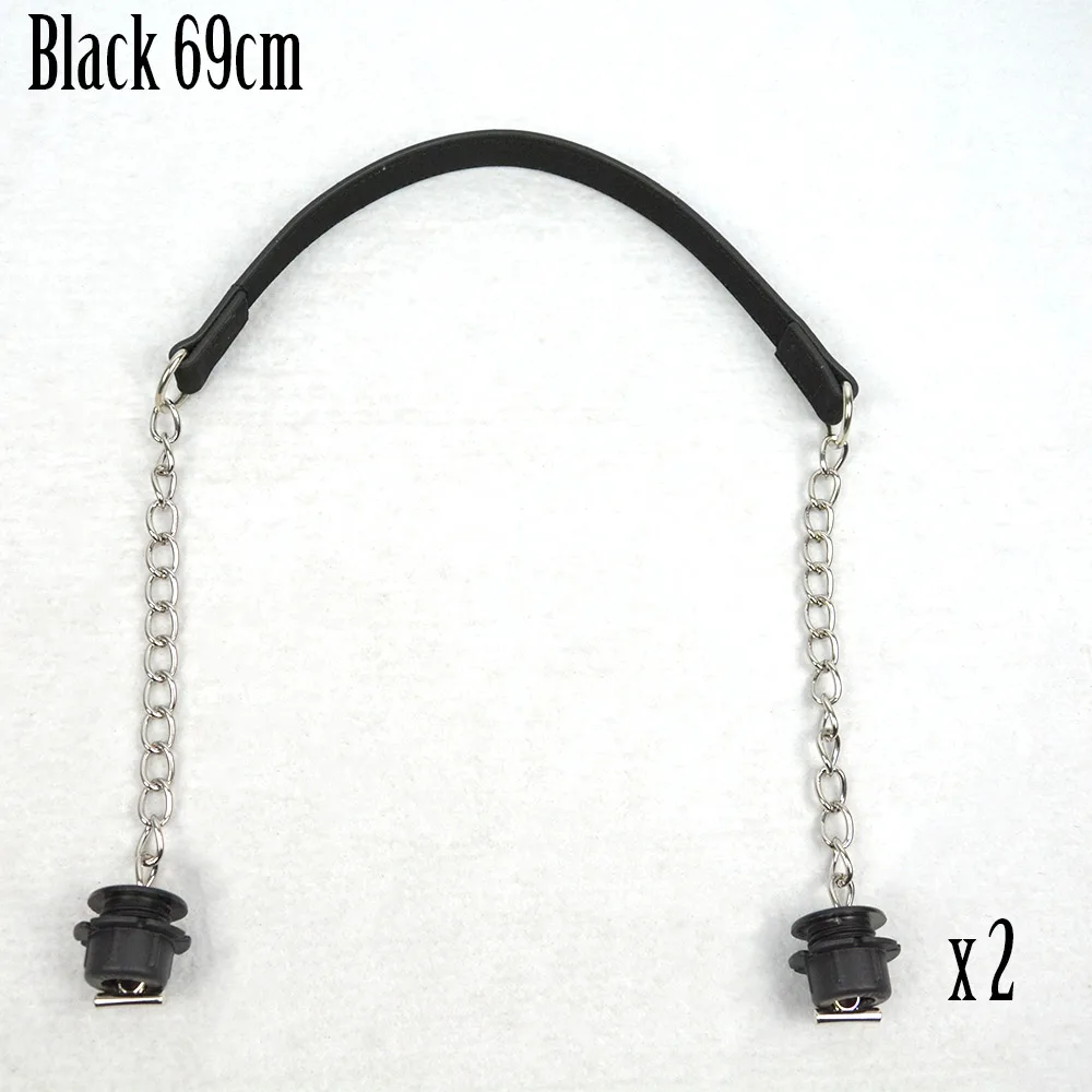 black huntfun 1 пара нубук плоский серебряный короткий толстый одна цепь с застежка от черные винты для Obag O ручки для сумок для женщин сумка - Цвет: black