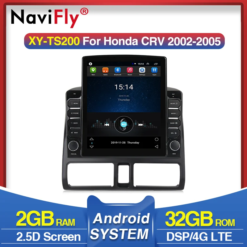 Navifly 9 7 &quotTesla стиль для Honda CR V CRV 2 2001 2006 Android видео автомобиля радио мультимедиа