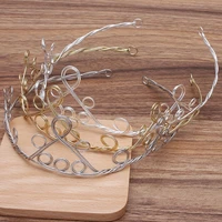 1pc metal headband bezel base hair hoop blank settings diy women wedding tiaras crown accessories for jewelry making