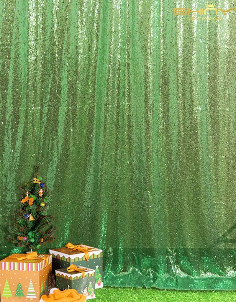 ShinyBeauty 5ftx7ft 150x215cm мятно зеленые занавески для гостиной Блестящий Фон свадьбы