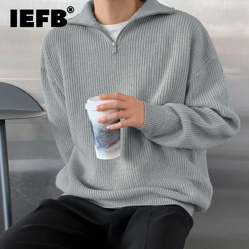 Мужской пуловер IEFB свитер на осень и зиму утепленные повседневные трикотажные