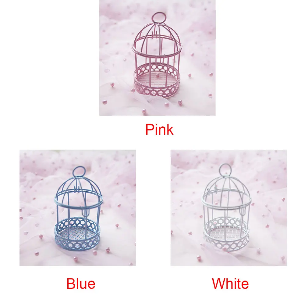 

Candy Box Decorative Mini Gift Home Ornament Wedding Desktop Party Iron Multicolor Practical Bird Cage Storage Case