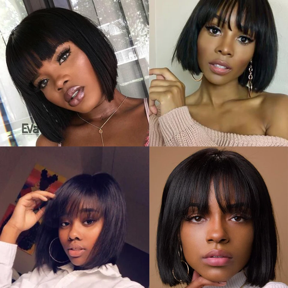 Бразильские прямые короткие парики из натуральных волос не Реми парик для