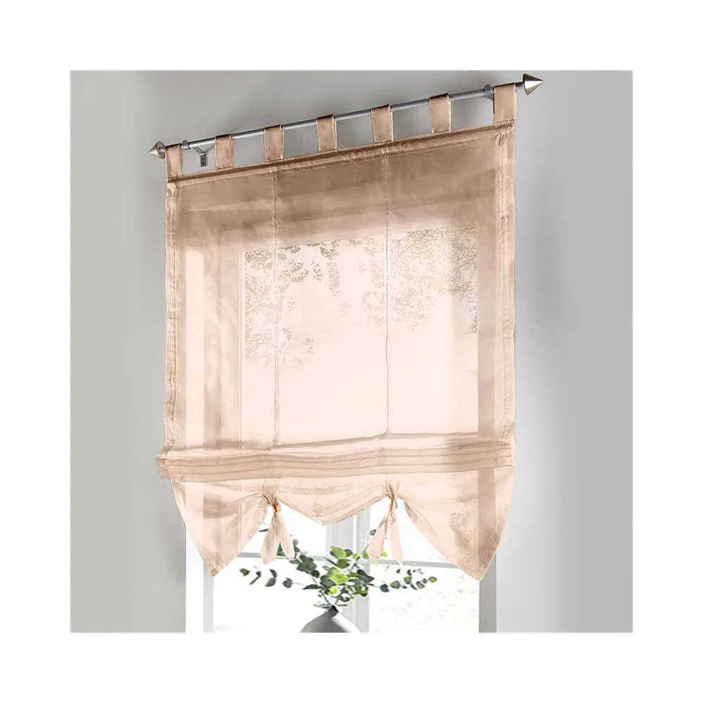 Modern Roman Window Tulle Curtains Solid Color Voile Curtain for Living Room Home Decoration | Дом и сад
