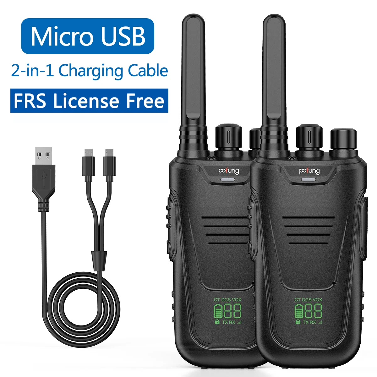 Портативная рация BAOFENG BF-T11 Pofung FRS Walkie Talkie 2 шт. без лицензии аккумулятор 1500 мАч