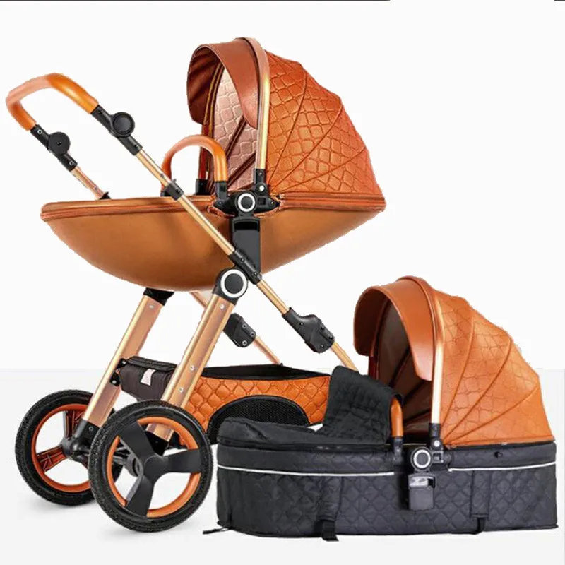 Baby Stroller Four Wheel Trolley 2 In 1 High Landscape Folding Portable Trolley Two Way Baby Stroller Baby Car Seat Stroller