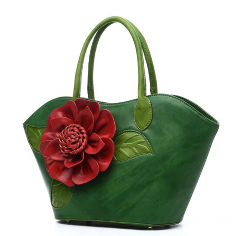 Женская кожаная сумка-мессенджер с цветком 2019 | Багаж и сумки