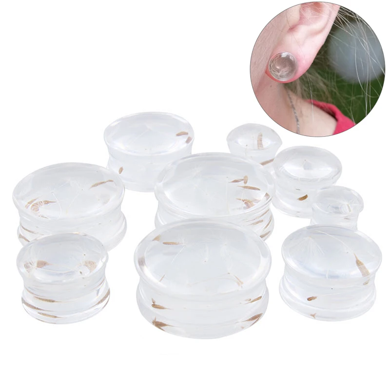 1 пара принт в виде одуванчиков Акриловые штекер уха датчик расширитель носилки