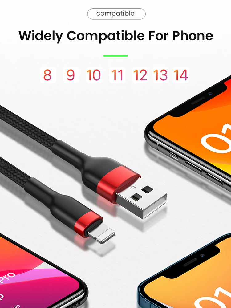 USB-кабель для iPhone 13/12/11 Pro Max/Xs/8/7 0 3 А | Мобильные телефоны и аксессуары