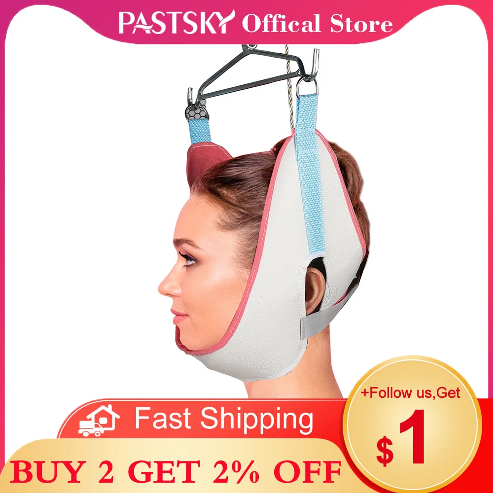 Регулируемый ремень для шейного отдела белый дышащий брезентовый тягач