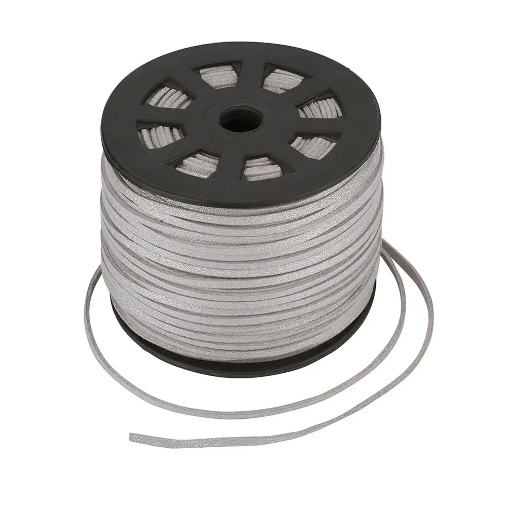 

Pandahall Faux Suede Cord 3mm, Silver, 100yards/roll