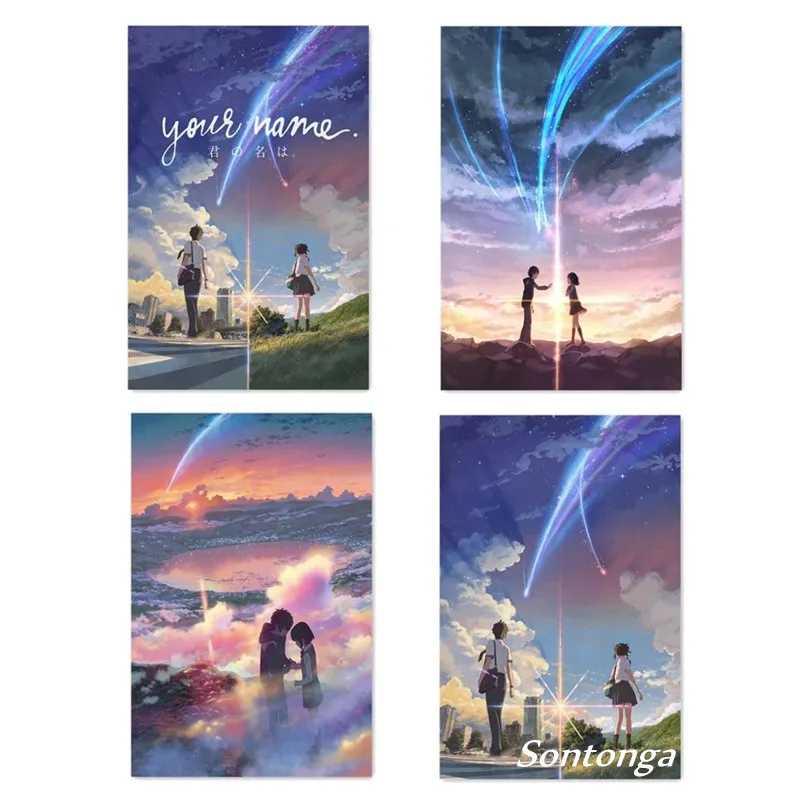 

Your Name Anime Poster Manga Movie Prints Kimi No Na Wa Wall Art Silk Pictures Cartoon Love Painting Home Room Bedroom Decor