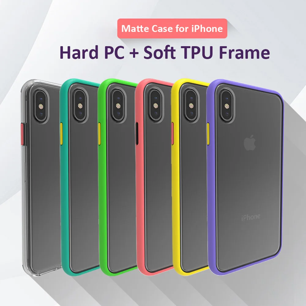 Матовый чехол контрастных цветов для телефона iPhone 11 Pro Max XR XS MAX 7 8 Plus X 6 6S Роскошный