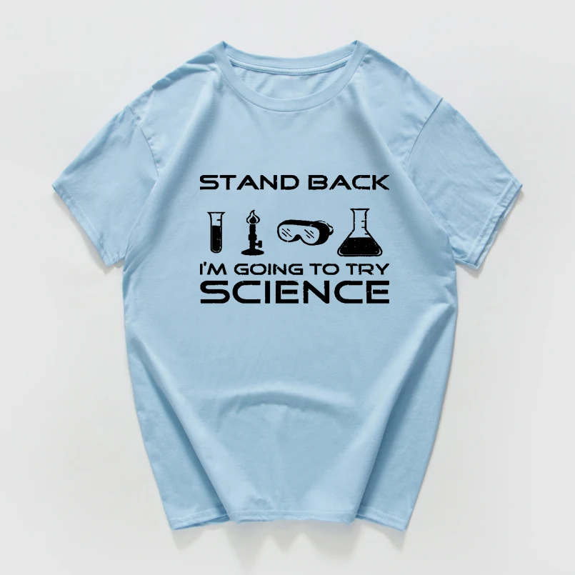 Stand back i am'm to try science забавная Футболка мужская хип-хоп хипстерская уличная футболка homme мужская одежда harajuku Топ