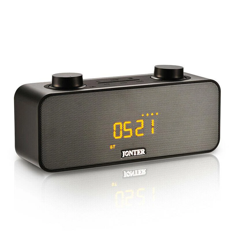 

JONTER Multi Function Wireless Bluetooth Sound Subwoofer Creative Bedside Speaker Electric Quantity Display Alarm Clock