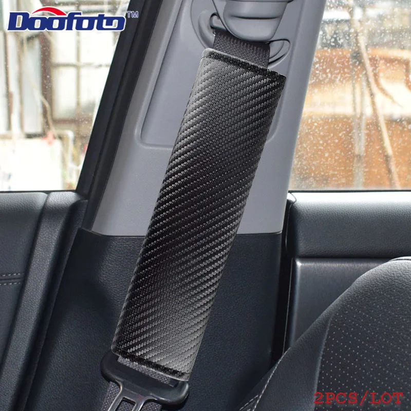 Car Seat Belt Cover customize Logo Styling Gordelhoes Carbon Fiber Safety Seat Belt pad Auto styling Accessories Universal images - 6