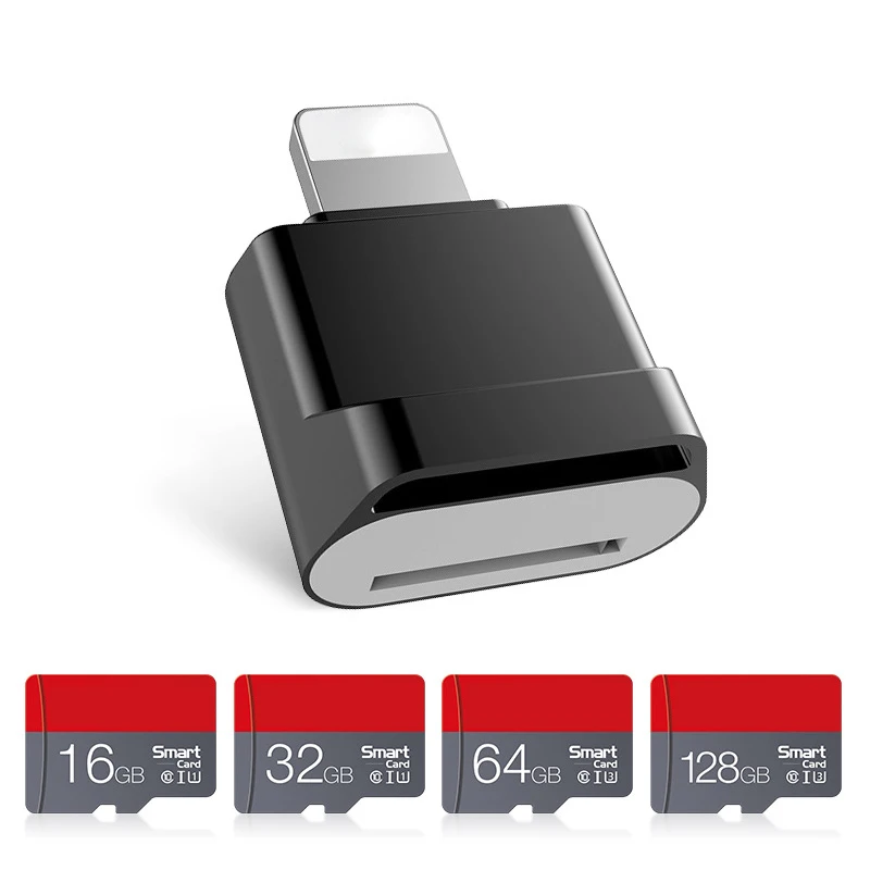 Фото OTG адаптер Mini Micro SD TF кардридер для iOS 14 13 12 и выше система внешний памяти iPhone 11 Pro Max 8 OTG адаптер Mini Micro SD TF кардридер для iOS 14 13 12 и выше система внешний памяти iPhone 11 Pro Max 8