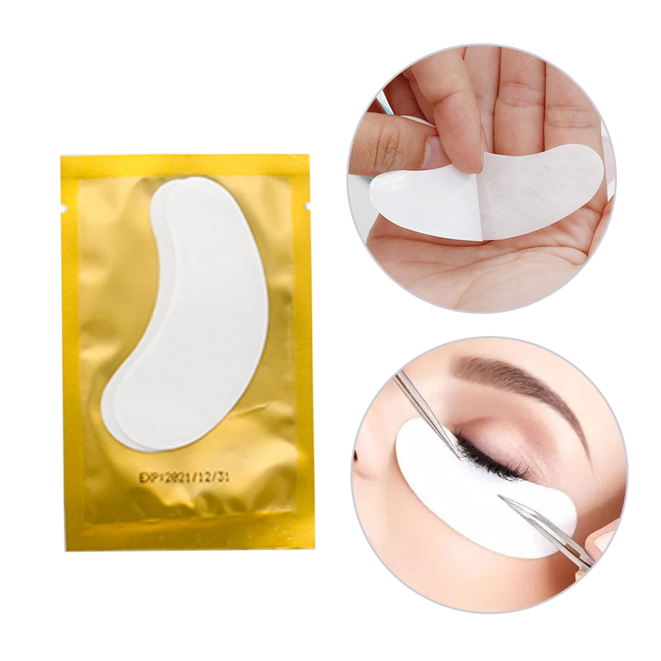 Eyepads патчи Применение для наращивания ресниц наклейки подушечки глаз Бумага под