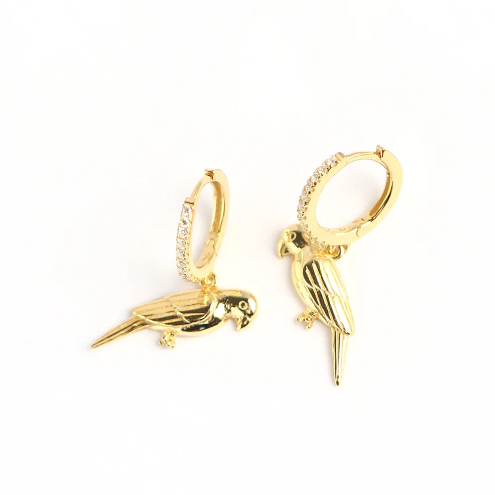 Серьги из стерлингового серебра 925 пробы модный дизайн циркон животное птица